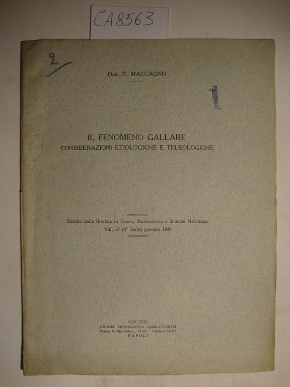 Il fenomeno gallare - Considerazioni etiologiche e teleologiche