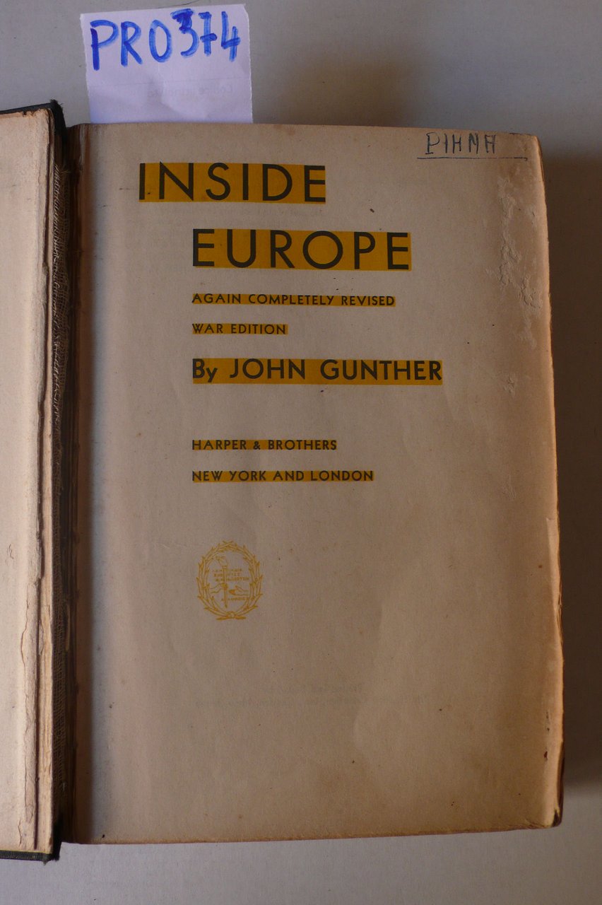 Inside Europe, again completely revised war edition | Immagine principale