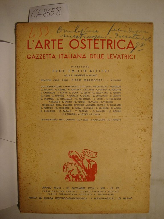 L'arte ostetrica - Gazzetta Italiana delle Levatrici - Pubblicazione n. …