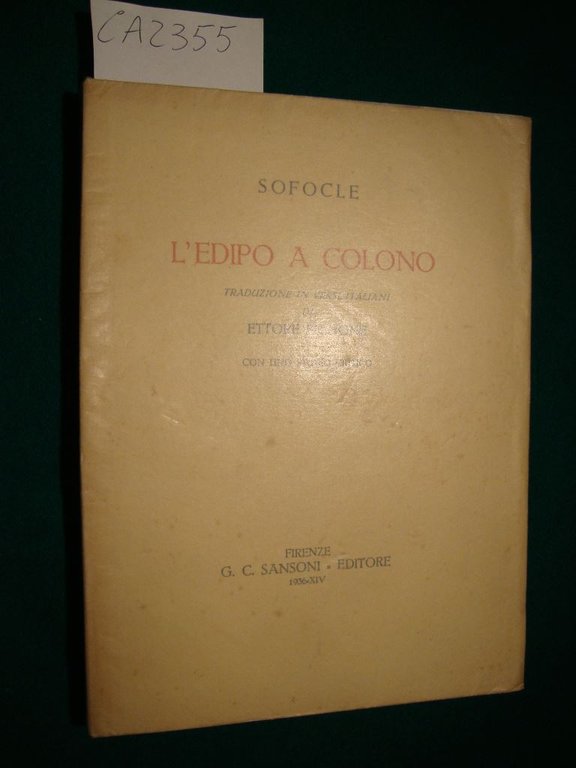 L'Edipo a Colono