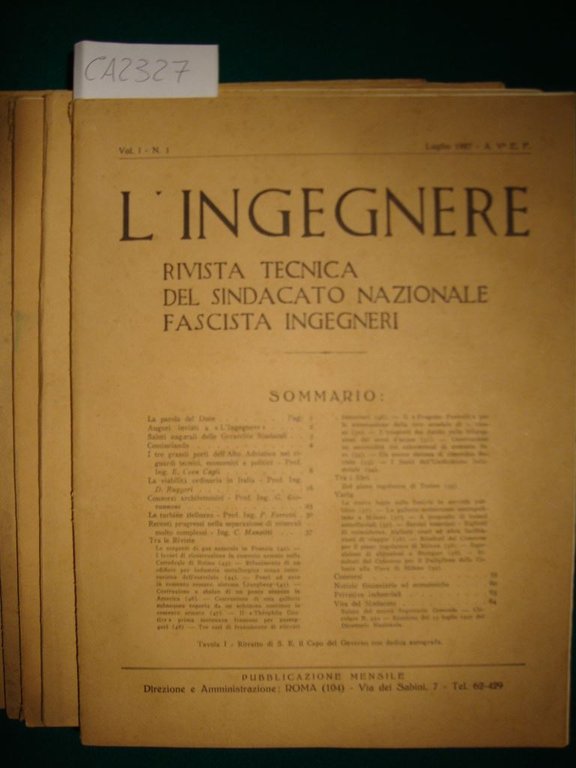 L'Ingegnere - Rivista tecnica del Sindacato Nazionale Fascista Ingegneri - …