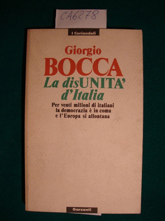 La disUNITA' d'Italia - Per venti milioni di italiani la …