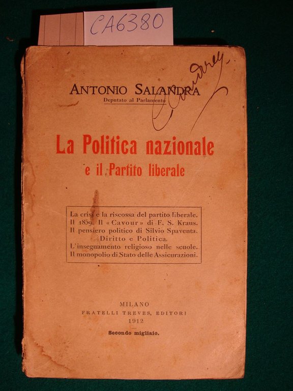 La Politica nazionale e il Partito liberale