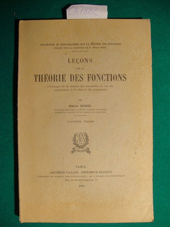 Leçons sur la théorie des fonctions (Principes de la théorie …