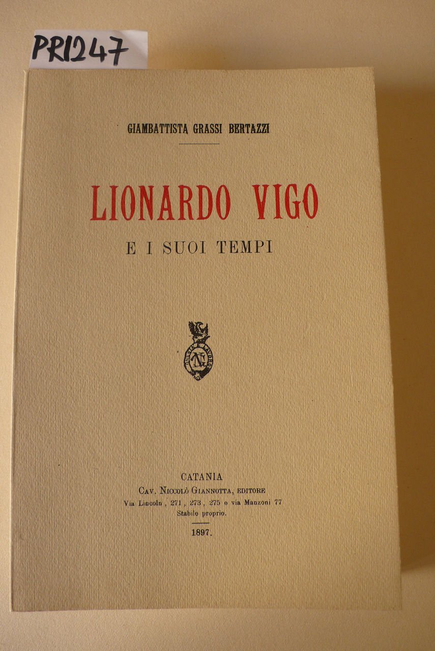 Lionardo Vigo e i suoi tempi | Immagine principale