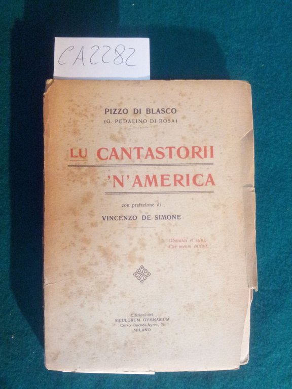 Lu cantastorii ' n' America - con prefazione di Vincenzo …