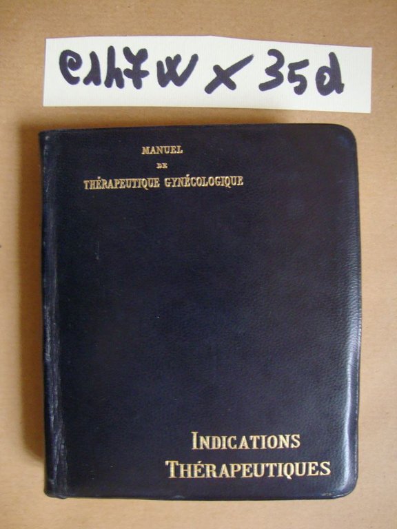 Manuel de therapeutique gynecologique