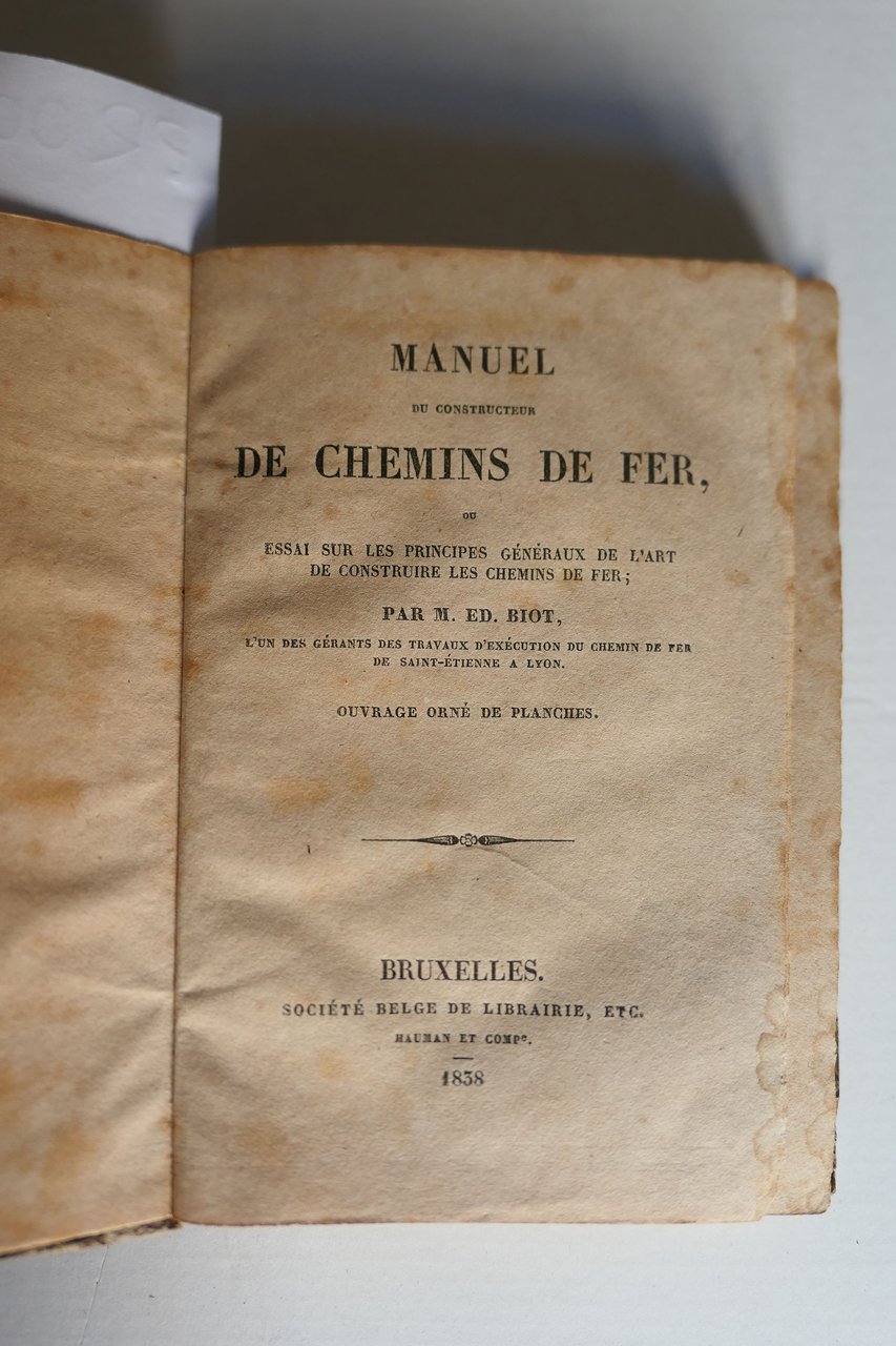 Manuel du constructeur de chemins de fer, ou essai sur … | Immagine principale