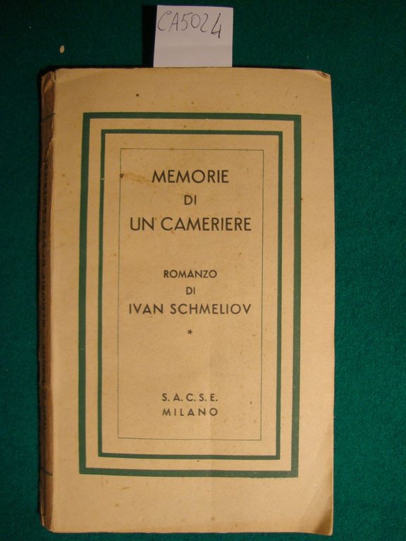 Memorie di un cameriere