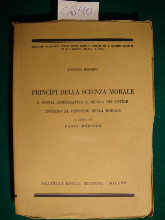 Princìpi della scienza morale e storia comparativa e critica dei …