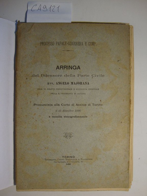 Processo Papale-Guarrera e Comp. - Arringa del Difensore della Parte … | Immagine Gallery 2