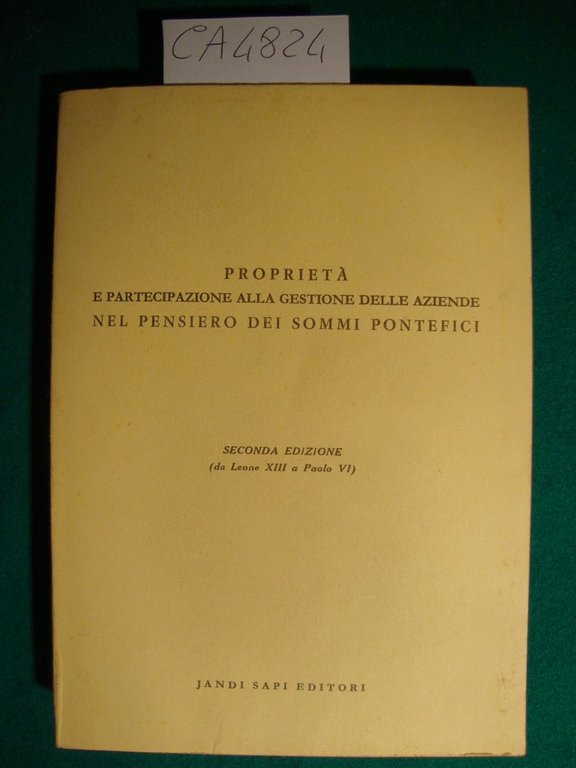 Proprietà e partecipazione alla gestione delle aziende nel pensiero dei …