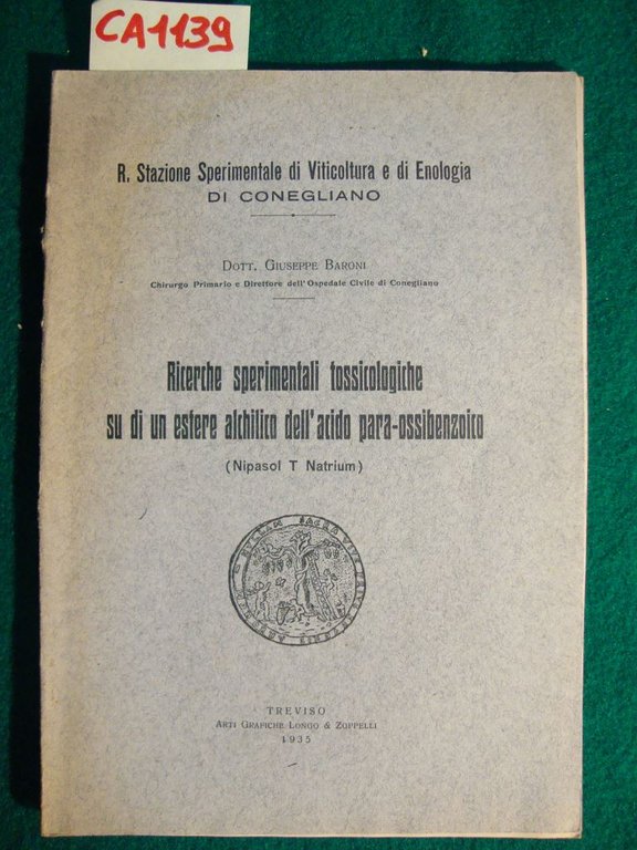 Ricerche sperimentali tossicologiche su di un estere alchilico dell'acido para-ossibenzoico … | Immagine Gallery 2
