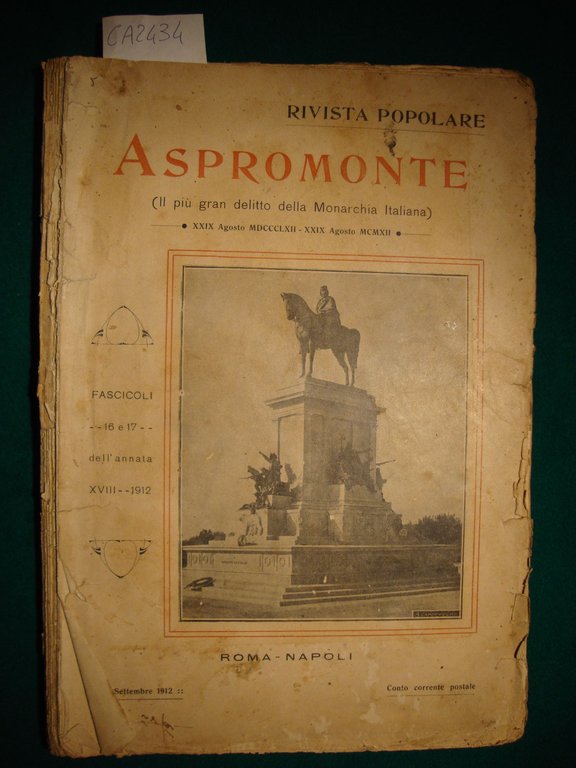 Rivista popolare - Aspromonte (Il più gran delitto della Monarchia …