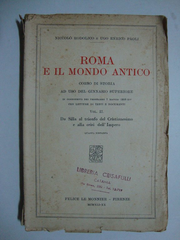 Roma e il mondo antico (Corso di storia ad uso …