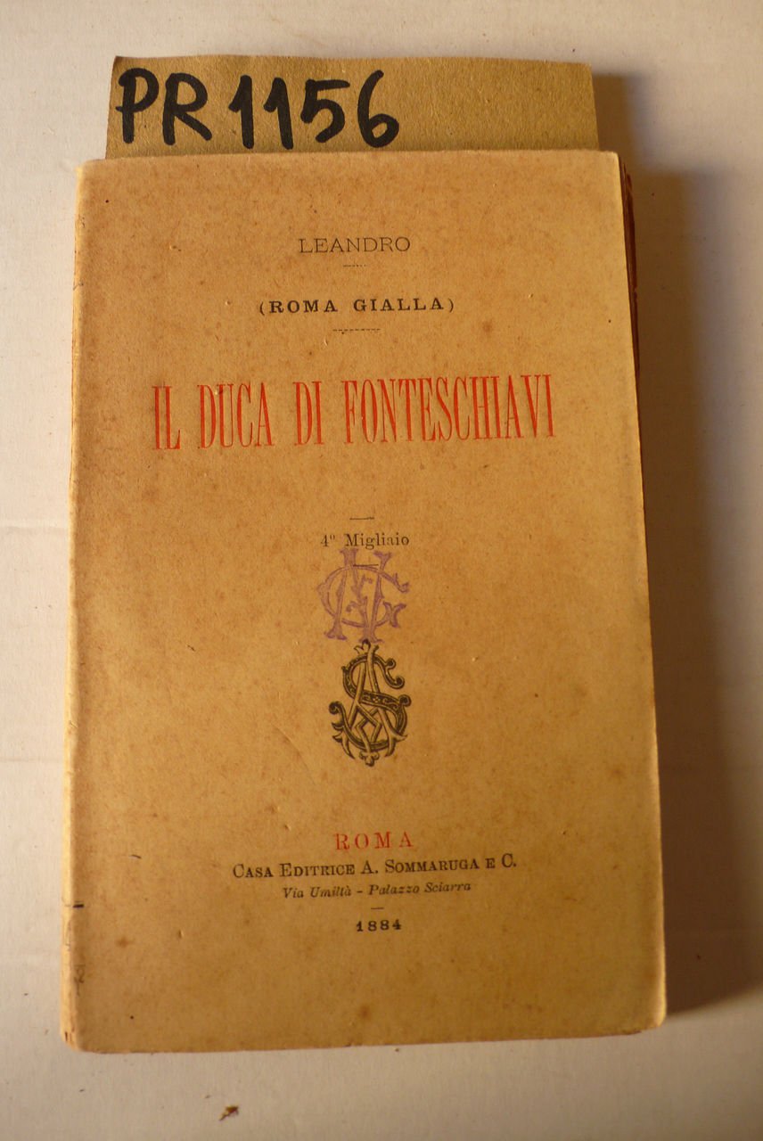 (Roma gialla), Il duca di Fonteschiavi, romanzo