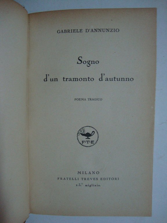 Sogno d'un tramonto d'Autunno (Poema tragico)