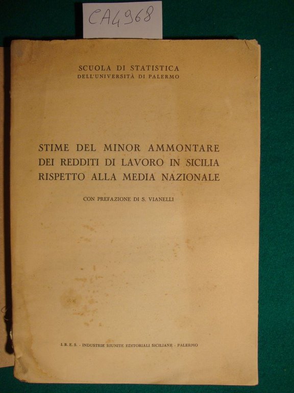 Stime del minor ammontare dei redditi di lavoro in Sicilia …