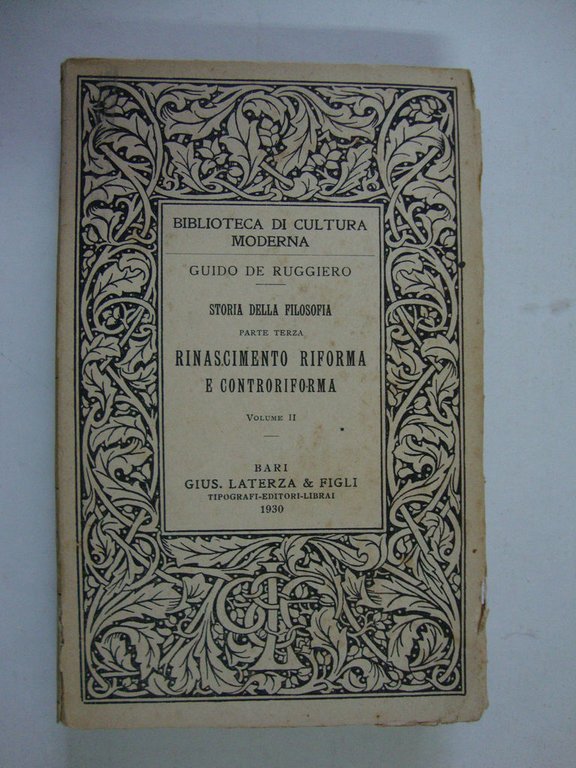 Storia della filosofia (Parte terza: Rinascimento e controriforma)