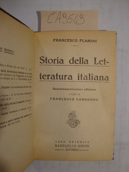 Storia della letteratura italiana