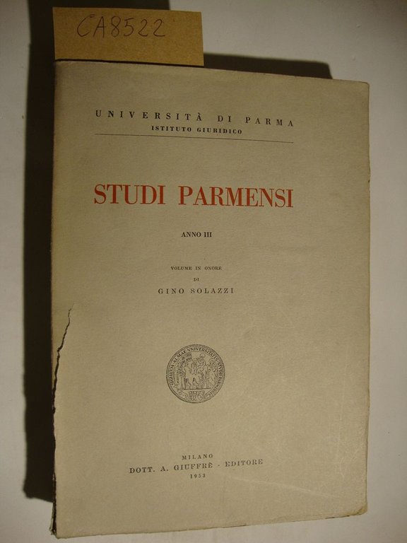 Studi Parmensi - Anno III - Volume in onore di … | Immagine Gallery 2