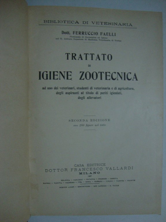 Trattato di igiene zootecnica