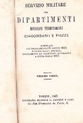 SERVIZIO MILITARE NEI DIPARTIMENTI DIVISIONI TERRITORIALI CIRCONDARI E PIAZZE- PICCOLA …