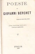 POESIE DI GIOVANNI BERCHET- UNICA EDIZIONE COMPLETA CON ALTRE POESIE …