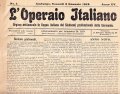 L'OPERAIO ITALIANO ANNO XV 1912- ORGANO SETTIMANALE IN LINGUA ITALIANA …