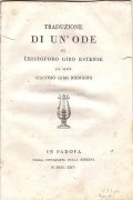 TRADUZIONE DI UN ODE DI CRISTOFORO GIRO ESTENSE ALL' ABATE …