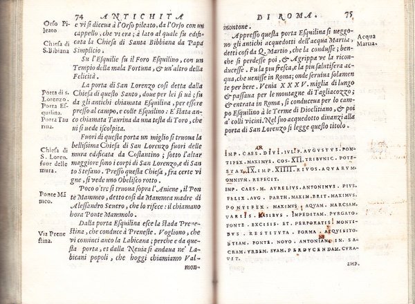 LE ANTICHITA DELLA CITTA DI ROMA BREVISSIMAMENTE RACCOLTE DA CHIUNQUE …