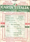 CARTA D'ITALIA DEL TOURING CLUB ITALIANO FOGLIO 32 SASSARI- IN 58 FOGLI ALLA SCALA DI 1:250.000
