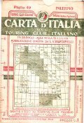 CARTA D'ITALIA DEL TOURING CLUB ITALIANO FOGLIO 49 PALERMO- IN 58 FOGLI ALLA SCALA DI 1:250.000