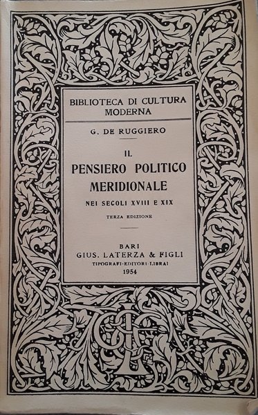 Il pensiero politico meridionale nei secoli XVIII e XIX
