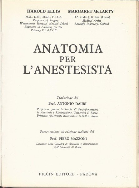 Anatomia per l'anestesista | Immagine principale