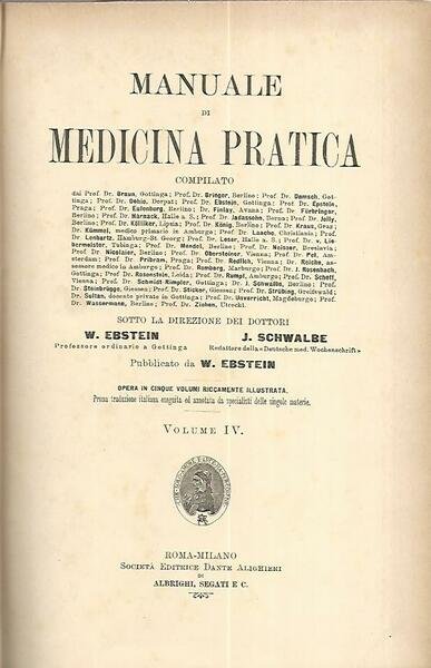 Manuale di medicina pratica. Volume IV