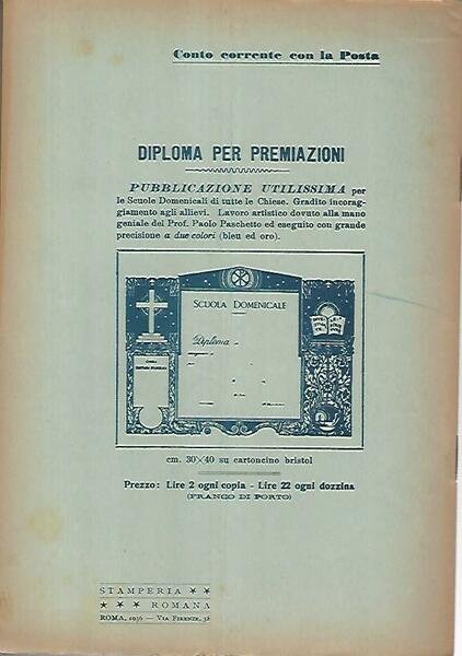 La scuola domenicale.Rivista 2 trimestre. 1 aprile 1936