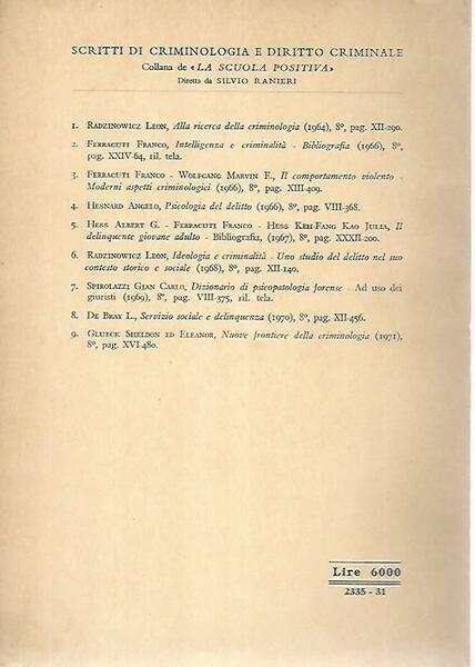 Nuove frontiere della criminologia