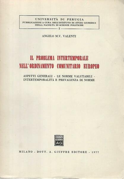 Il problema intertemporale nell'ordinamento comunitario europeo
