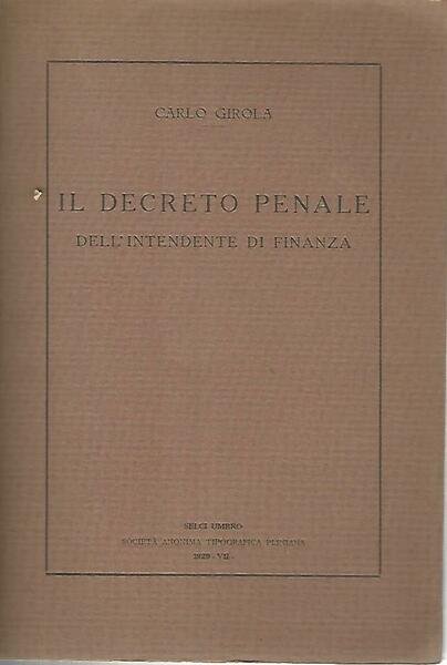 Il decreto penale dell'intendente di finanza