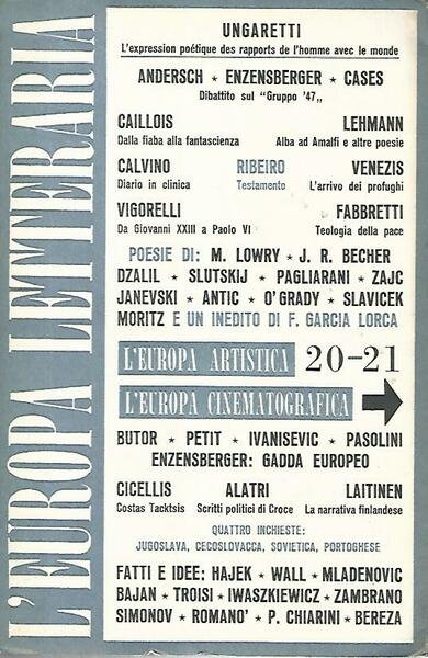 L'Europa letteraria. L'Europa artistica. L'Europa cinematografica. Anno IV n. 20-21