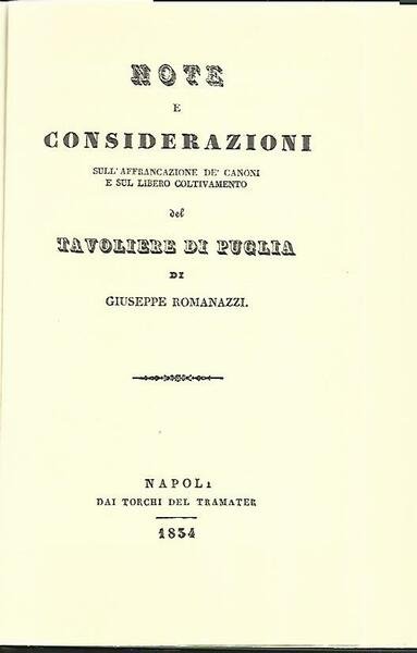 Note e considerazioni sull'affrancamento de canoni e sul libero coltivamento …