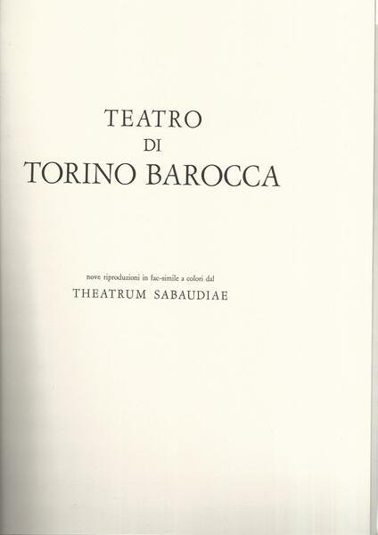TEATRO DI TORINO BAROCCA NOVE RIPRODUZIONI FAC SIMILE A COLORI …