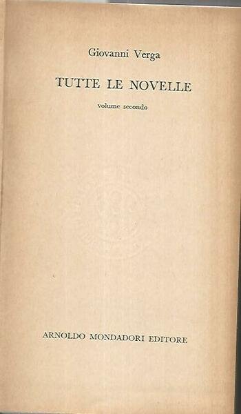 Tutte le novelle. Volume secondo | Immagine principale