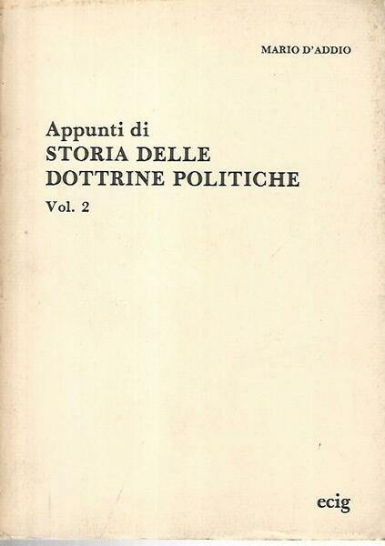 Appunti di storia delle dottrine politiche. Volume 2