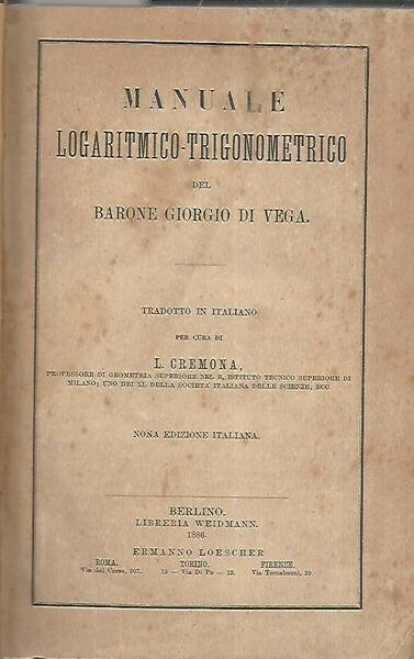 Manuale logaritmico trigonometrico