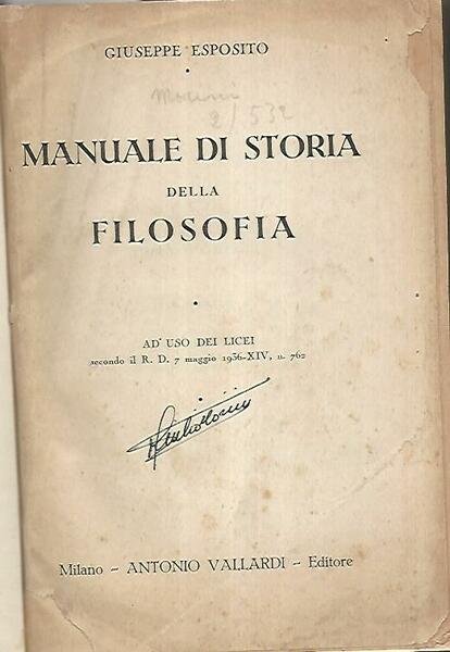 Manuale di storia della filosofia