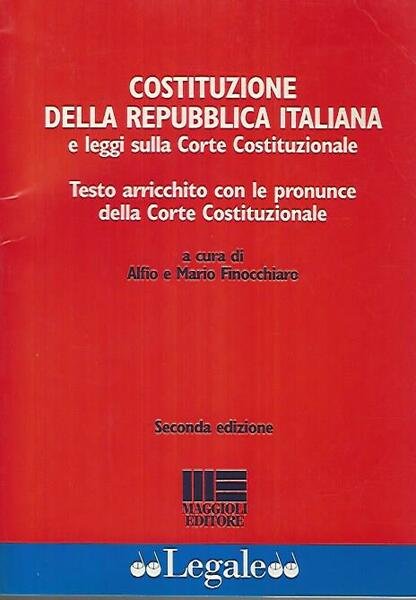 Costituzione della Repubblica italiana e leggi su Corte costituzionale