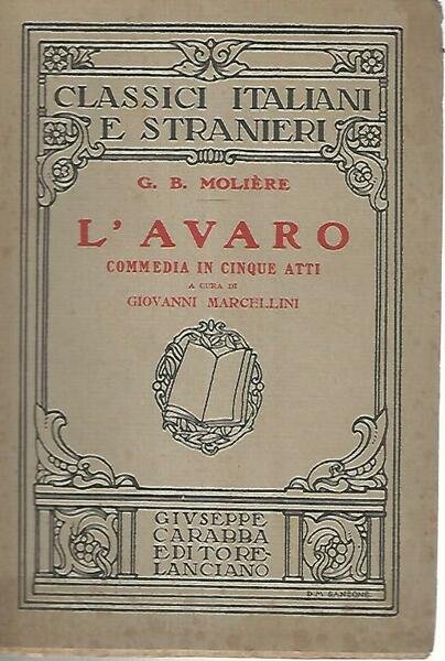 L'avaro. Commedia in cinque atti | Immagine principale