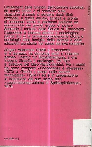 Storia e critica dell'opinione pubblica